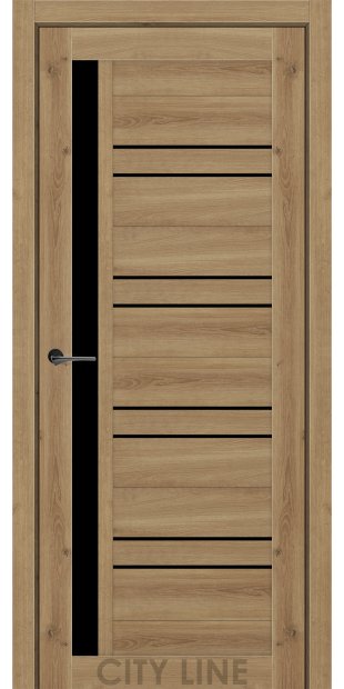 Межкомнатные двери CityLine Express MILFORD korfad-express-milford-dub-boston-bravo-collection-s-cernym-steklom